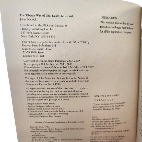 Tibetan Way of Life Death Rebirth Book Buddhism Spiritual John Peacock-Like New - Picture 5 of 7